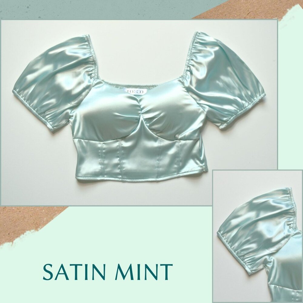 Puff-Sleeve Top-crop